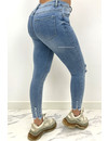 LAULIA - LIGHT BLUE - MEDIUM WAIST RIPPED SKINNY JEANS CROPPED - 318