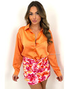 ORANGE - 'SOFIA' - SATIN OVERSIZED BLOUSE