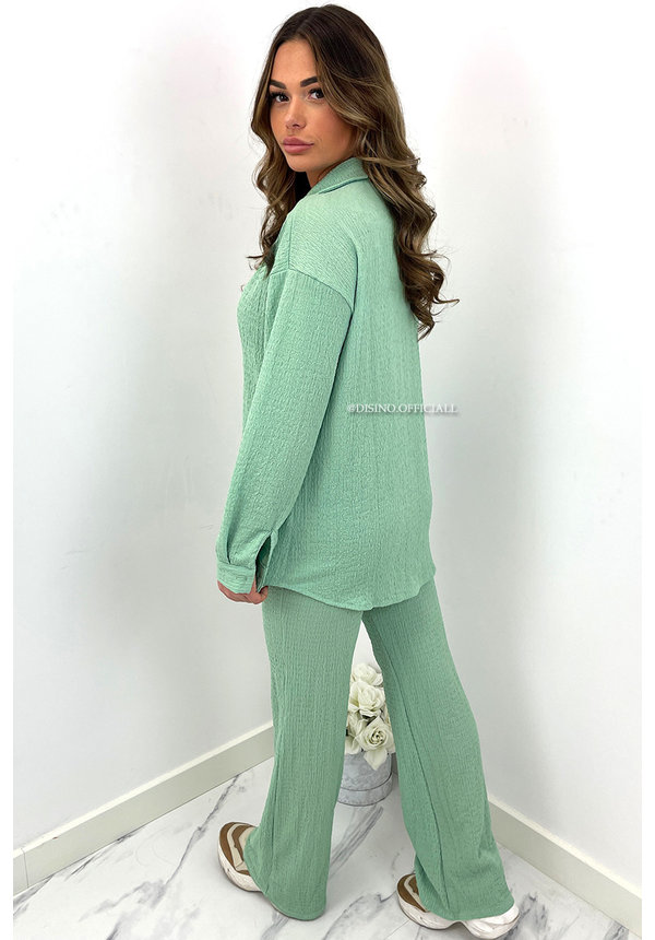 APPLE GREEN - 'JAMILLA' - PREMIUM QUALITY FLARE + BLOUSE SET