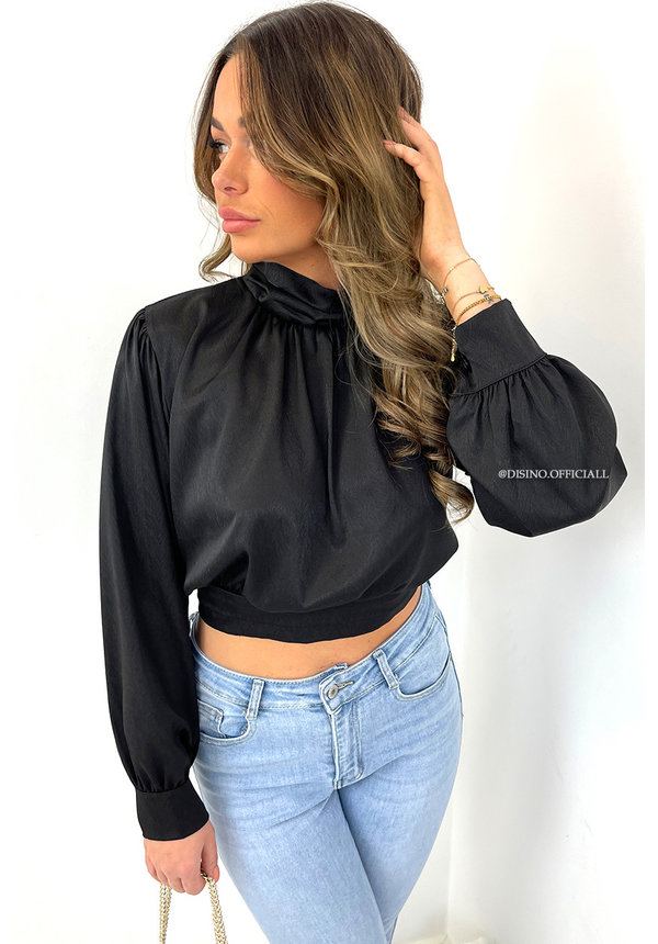 BLACK - 'NATALIE' - PREMIUM QUALITY OPEN BACK TOP