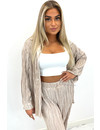 TAUPE - 'KHLOE OVERSIZED' - PREMIUM QUALITY PLISSE LOUNGE SET