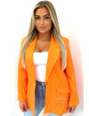 ORANGE - 'YADE STRIPED' - OVERSIZED CHALK STRIPED BOYFRIEND BLAZER