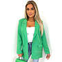 GREEN - 'YADE STRIPED' - OVERSIZED CHALK STRIPED BOYFRIEND BLAZER