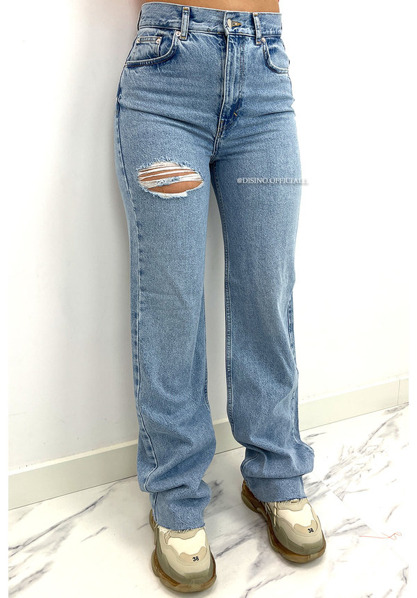 BLUE - 'SIERRA' - PREMIUM QUALITY STRAIGHT LEG JEANS