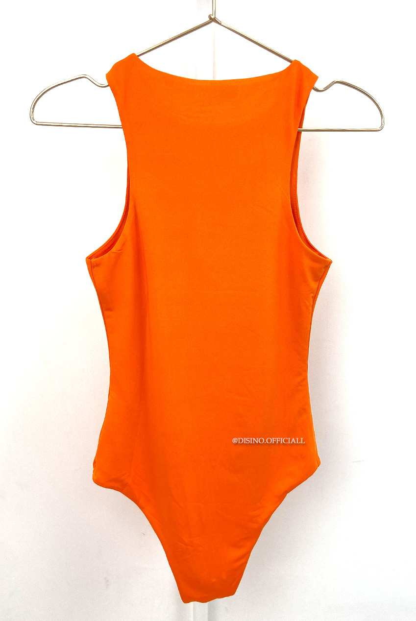 Debbie Orange Halter Bodysuit – Beginning Boutique US