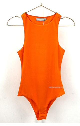 ORANGE - 'KENDALL RACER BODYSUIT' - 90's INSPIRED HALTER BODYSUIT 