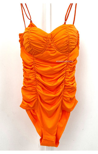 ORANGE - 'OLIVIA BODYSUIT' - RUCHED BODYSUIT ORANGE - 'OLIVIA BODYSUIT' - RUCHED BODYSUIT
