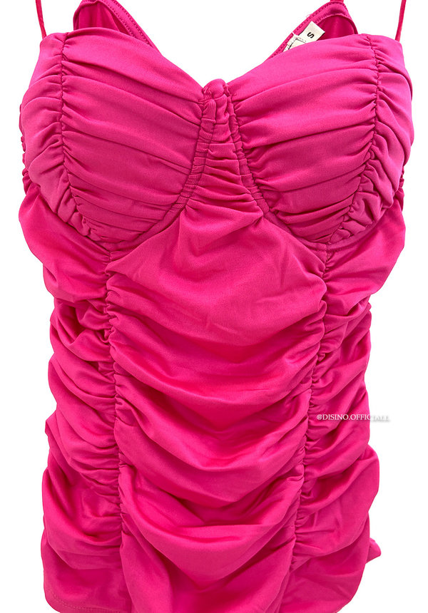 PINK - 'OLIVIA BODYSUIT' - RUCHED BODYSUIT