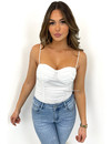 WHITE - 'OLIVIA BODYSUIT' - RUCHED BODYSUIT