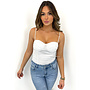 WHITE - 'OLIVIA BODYSUIT' - RUCHED BODYSUIT