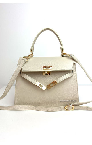 BEIGE - 'MONTE CARLO' - REAL LEATHER INSPIRED DESIGNER BAG 