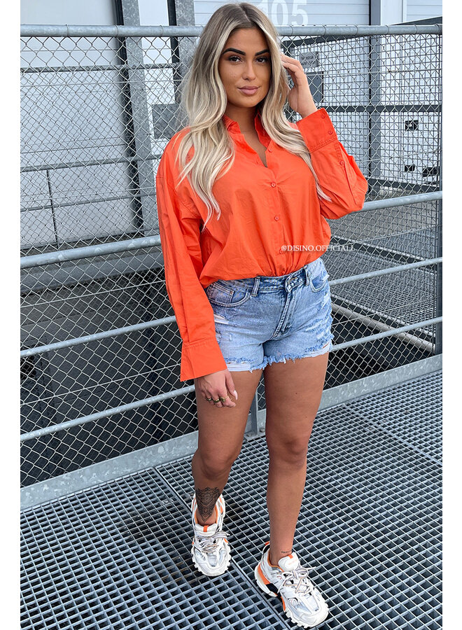 ORANGE - 'JUNE' - PREMIUM QUALITY OVERSIZED BLOUSE