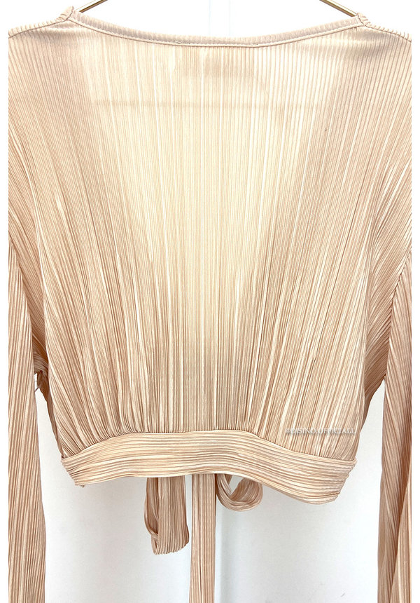 BEIGE - 'ELOISE' - PLISSÉ WRAP ON TOP