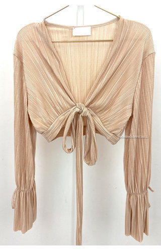 BEIGE - 'ELOISE' - PLISSÉ WRAP ON TOP 