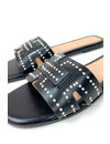 BLACK - 'HARPER SLIDERS' - STUDS INSPIRED SLIPPERS