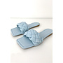 LIGHT BLUE - 'MILA SLIDERS' - BRAIDED SLIPPERS