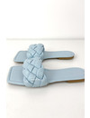 LIGHT BLUE - 'MILA SLIDERS' - BRAIDED SLIPPERS