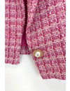 PINK - 'RACHEL BLAZER' - PREMIUM QUALITY TWEED SHORT BLAZER