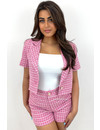 PINK - 'RACHEL BLAZER' - PREMIUM QUALITY TWEED SHORT BLAZER