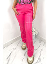 PINK - 'SKYE' - HIGH WAIST VEGAN LEATHER STRAIGHT LEG PANTS