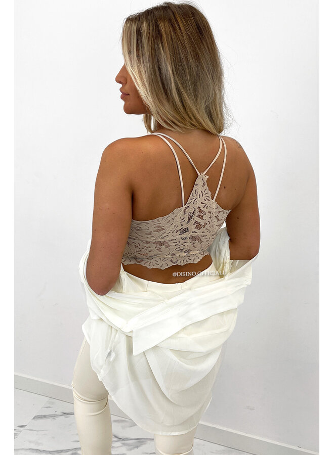 NUDE - 'IVY CROP' - LACE CROP TOP