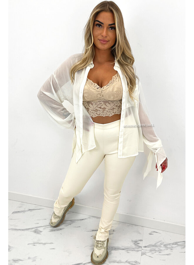 NUDE - 'IVY CROP' - LACE CROP TOP