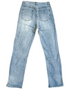 BLUE - 'CANNES' - EXTREME RIPPED STRAIGHT LEG SPLIT JEANS - 1249