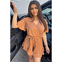 CAMEL - 'ALARA JUMPSUIT' - SHORT RUFFLE JUMPSUIT