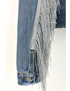 LIGHT BLUE - 'COACHELLA JACKET' - FRINGE RIPPED DENIM JACKET