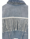 LIGHT BLUE - 'COACHELLA JACKET' - FRINGE RIPPED DENIM JACKET