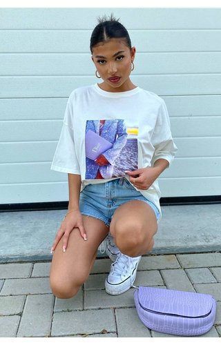 WHITE - 'D1' - SUPER OVERSIZED GRAPHIC TEE 