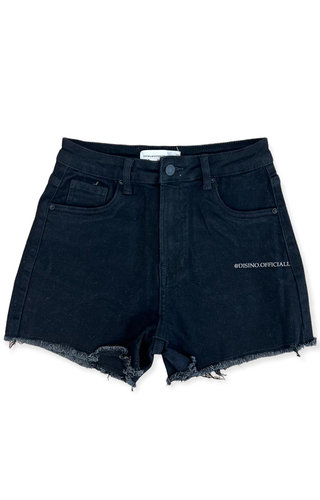 BLACK - 'LEXXIE' - HIGH WAIST PERFECT FIT STRETCH DENIM SHORT BLACK - 'LEXXIE' - HIGH WAIST PERFECT FIT STRETCH DENIM SHORT