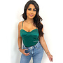 GREEN - 'LINDE BODYSUIT' - SHINY STRETCH BODYSUIT