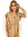 CAMEL - 'BRITT' - RUFFLE MIDI DRESS