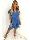 JEANS BLUE - 'BRITT' - RUFFLE MIDI DRESS