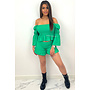 GREEN - 'JADA SET' - WAFFLE QUALITY RUFFLE TOP + SHORT SET