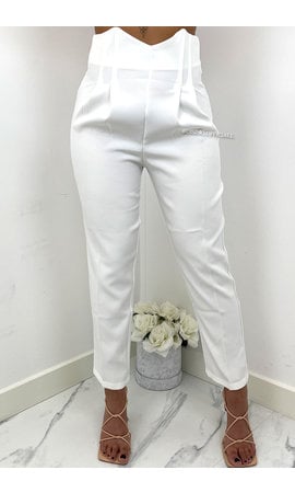 WHITE - 'DELANA' - EXTRA HIGH WAIST CORSET PANTALON