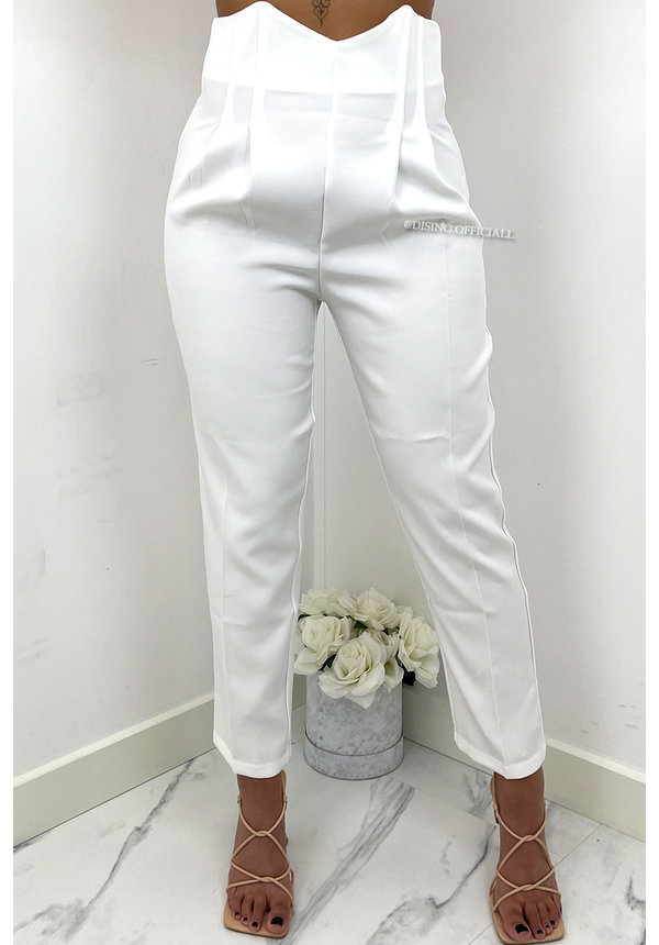 WHITE - 'DELANA' - EXTRA HIGH WAIST CORSET PANTALON