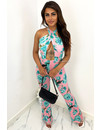 PINK - 'FLORAL LOVE' - PERFECT FIT FLORAL CROSS TOP JUMPSUIT