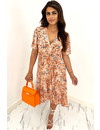 ORANGE - 'CHRISTINE' - FLORAL RUFFLE MAXI DRESS