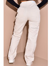BEIGE - 'SHAY' - PERFECT FIT CARGO STRAIGHT LEG JEANS