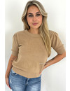 CAMEL - 'JANEY SHORT' - PREMIUM QUALITY SHORT SLEEVE KNIT