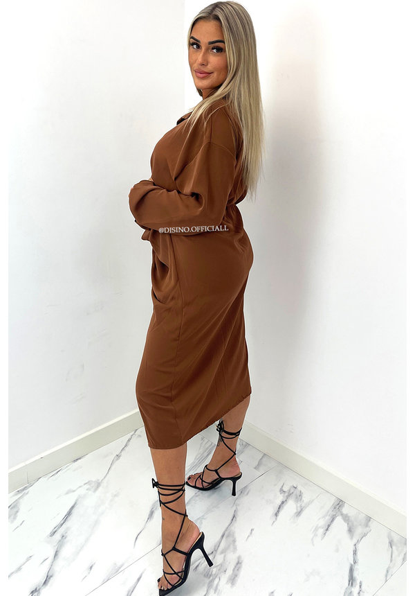 CHOCO - 'WILLOW V2' - PREMIUM QUALITY KNOTTED MAXI BLOUSE DRESS