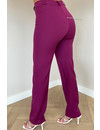 PURPLE - 'LIYA PANTS' - HIGH WAIST STRAIGHT LEG PANTALON