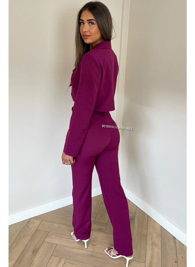 PURPLE - 'ROX' - CROPPED BLAZER
