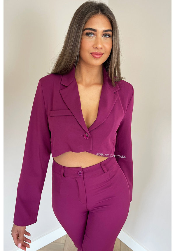 PURPLE - 'ROX' - CROPPED BLAZER