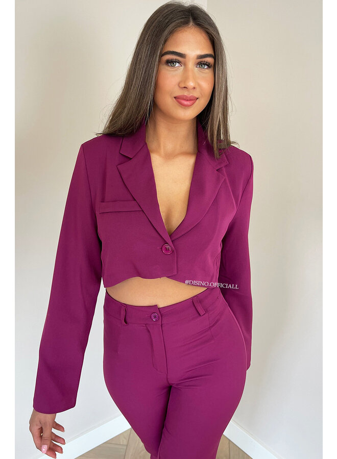 PURPLE - 'ROX' - CROPPED BLAZER