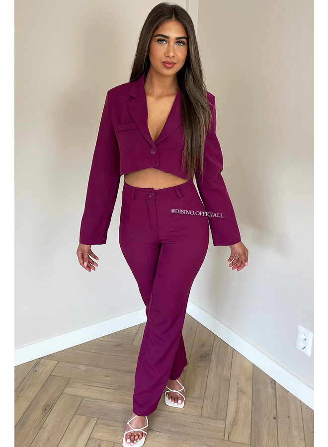 PURPLE - 'ROX' - CROPPED BLAZER