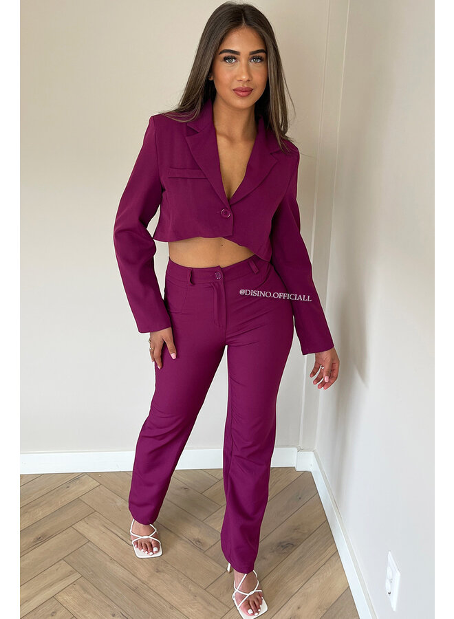 PURPLE - 'ROX' - CROPPED BLAZER