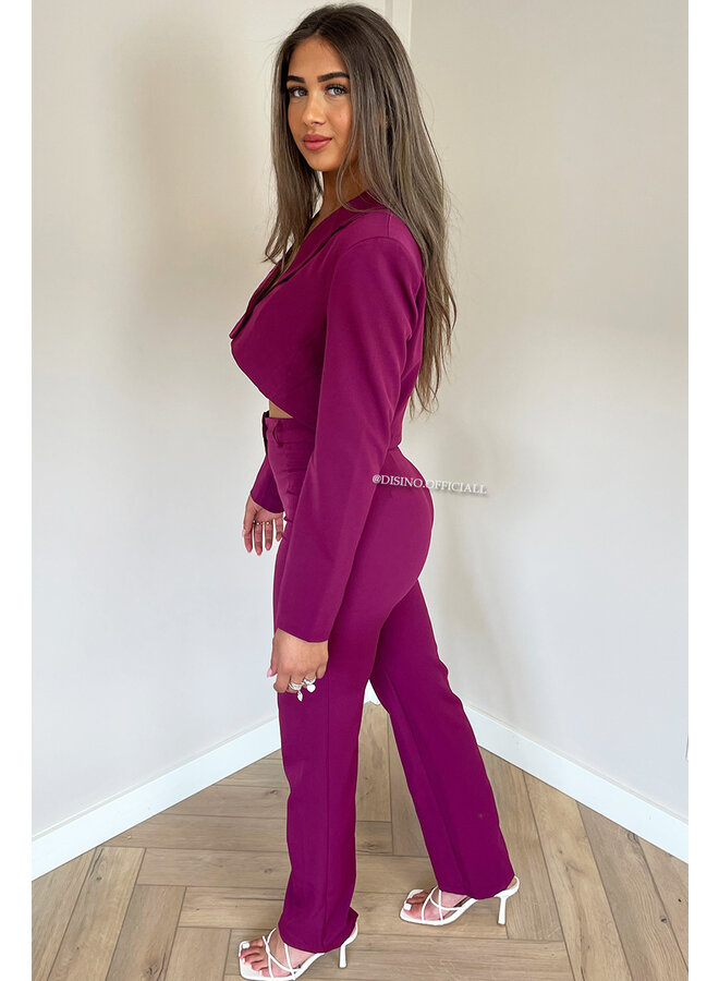 PURPLE - 'ROX' - CROPPED BLAZER